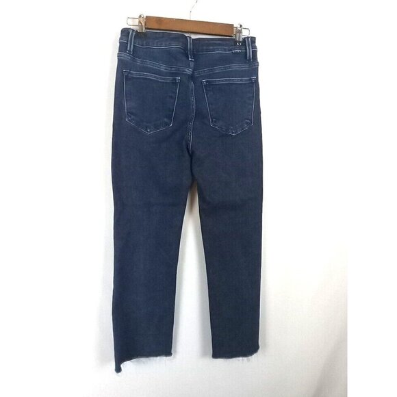 Risen Jeans Women's Size 7/28 Blue Embellished Fray Hem High Rise Rhinestone - Picture 2 of 15